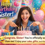 Funny Birthday Wishes for Sister