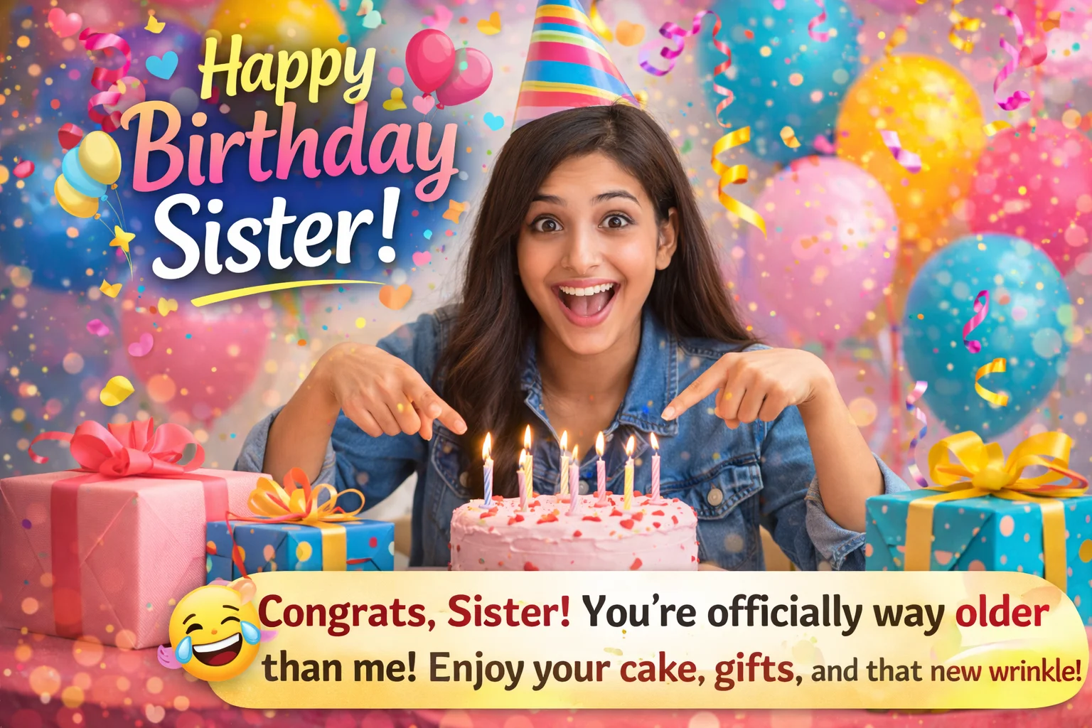 Funny Birthday Wishes for Sister