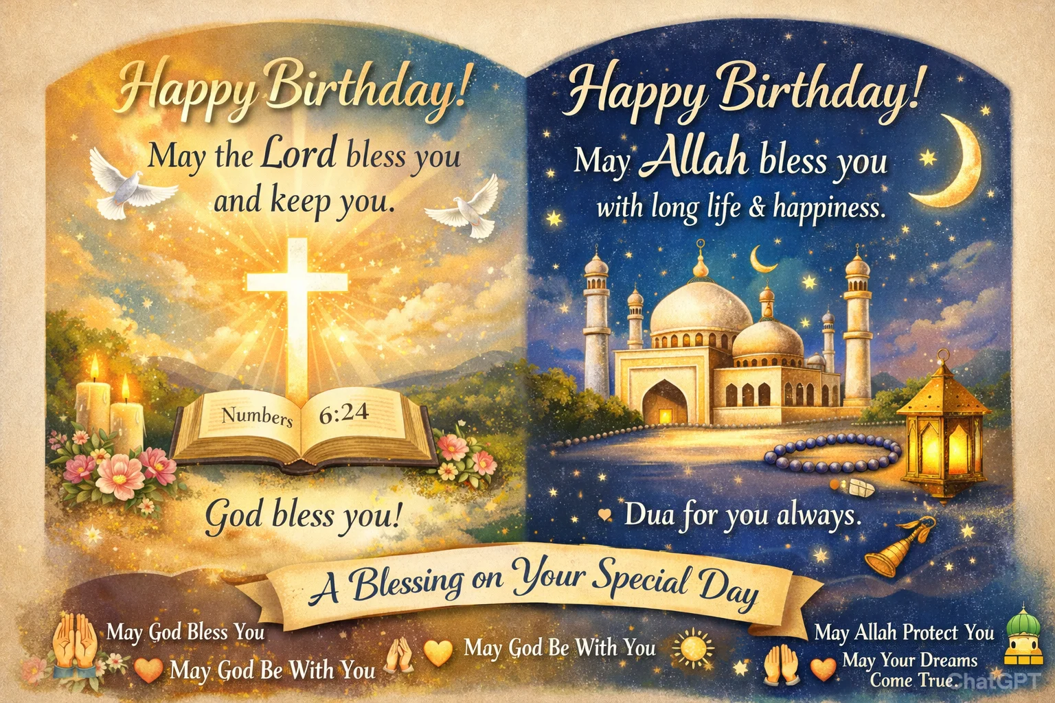 Religious Birthday Wishes with Prayers and Blessings for Family