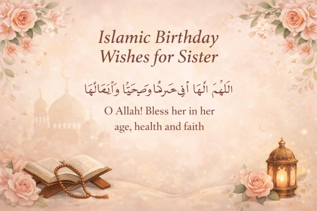 Islamic Birthday Wishes for Sister