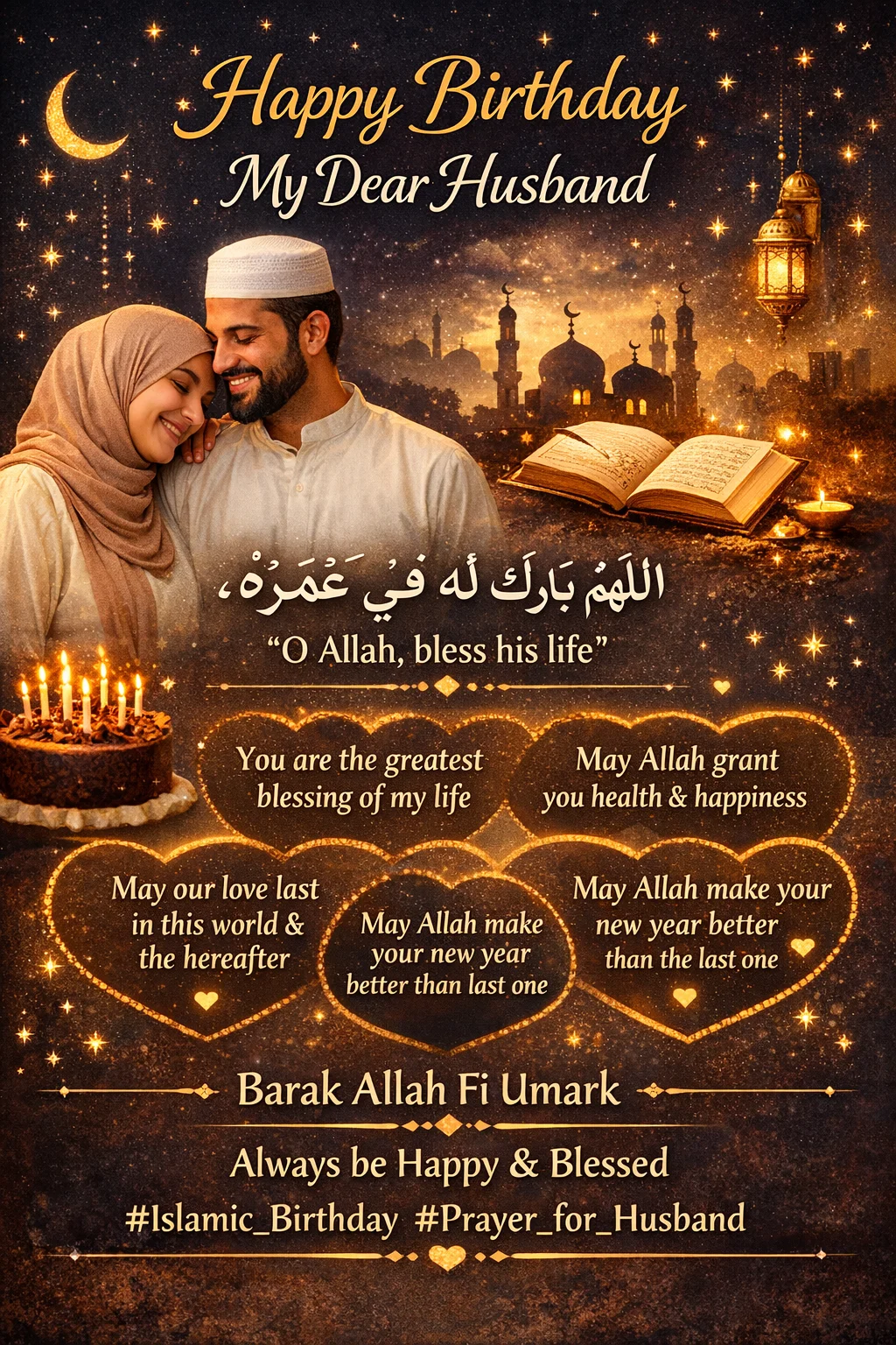 Islamic Birthday Wishes for Husband