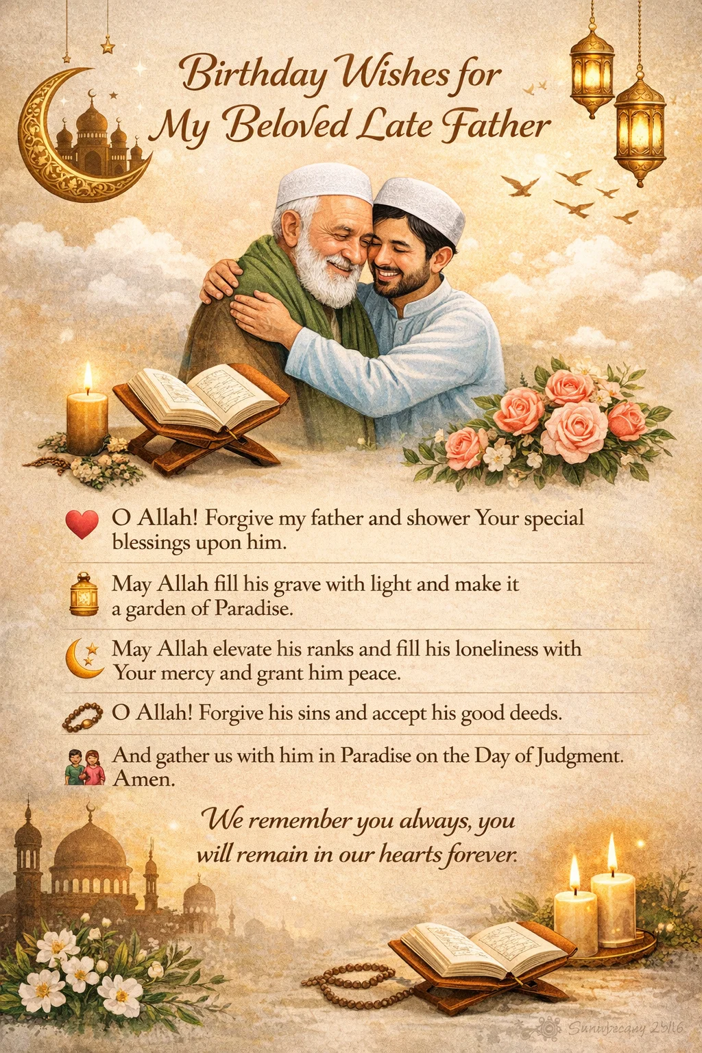 Islamic Birthday Wishes for Father