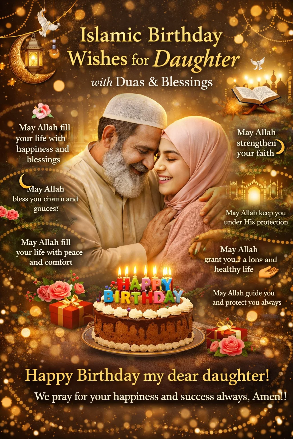 Islamic Birthday Wishes for Daughter