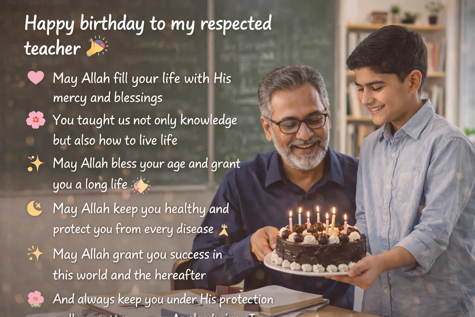 Islamic Birthday Wishes for Teacher