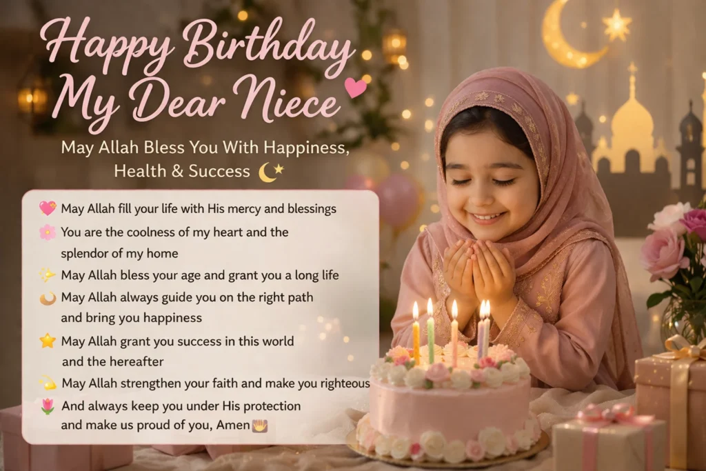 Islamic Birthday Wishes for Niece