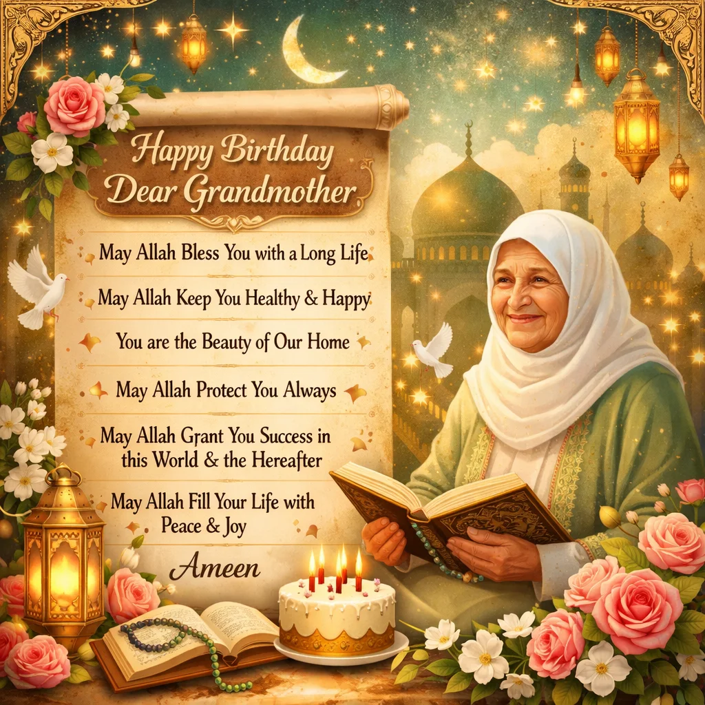 Islamic Birthday Wishes for Grandmother 